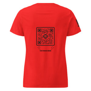 Billy Billmaier Rock Radio + QR Code und Logo am Ärmel – Basic Softstyle T-Shirt für Damen